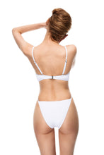 Load image into Gallery viewer, Venice rib-knit one-piece swimsuit white color back view