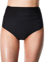 Load image into Gallery viewer, Seal front knot push up triangle bikini bottom black color front close view