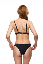 Load image into Gallery viewer, Sunset halter criss cross bikini set black color back view