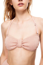 Load image into Gallery viewer, Laguna bow-style bandeau bikini top pink color front view
