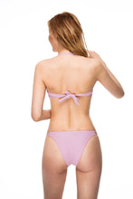 Load image into Gallery viewer, Ventura criss cross bandeau bikini set pink color back view