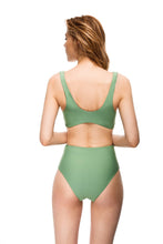 Load image into Gallery viewer, Huntington reversible army green bikini set back view
