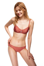 Load image into Gallery viewer, Ocean Lover front button bikini set red color close view
